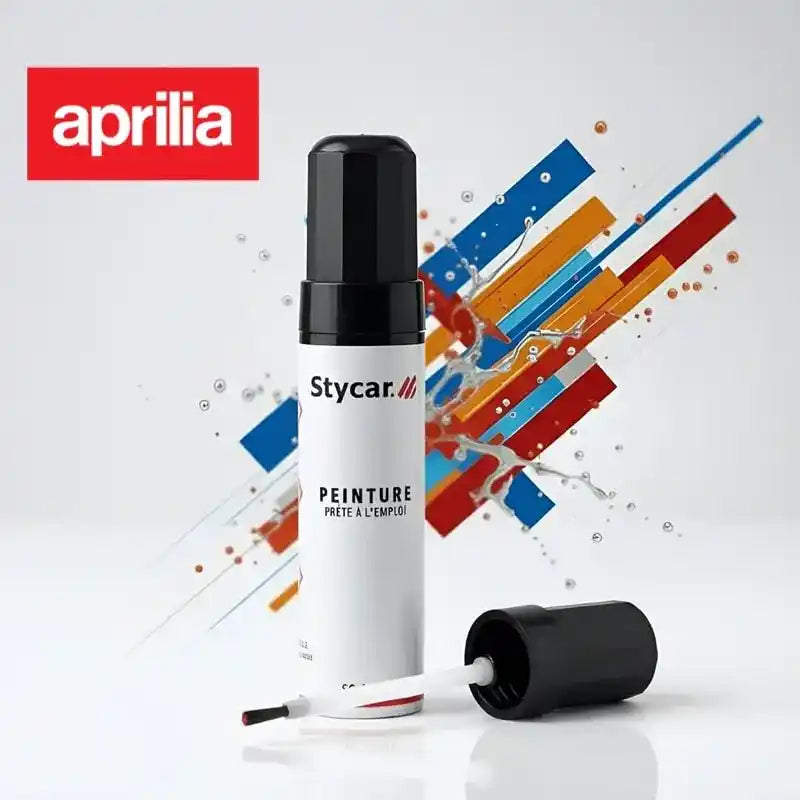 Gamme complète de stylos retouche peinture moto Stycar pour Aprilia : teintes d'origine constructeur disponibles pour tous les modèles listés.