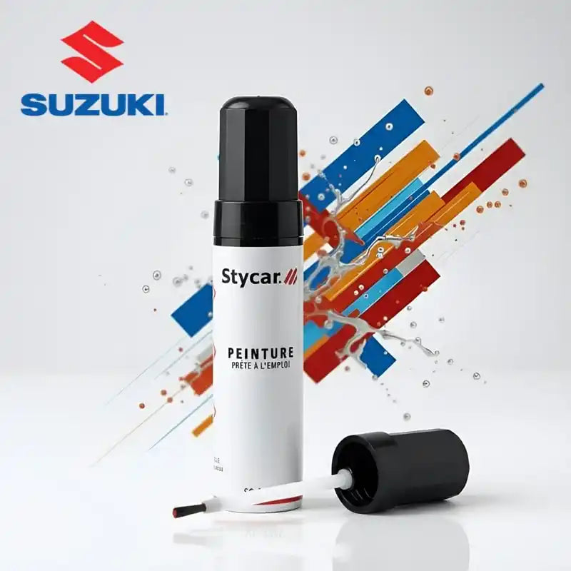 Gamme complète de stylos retouche peinture moto Stycar pour SUZUKI : teintes d'origine constructeur disponibles pour tous les modèles listés.