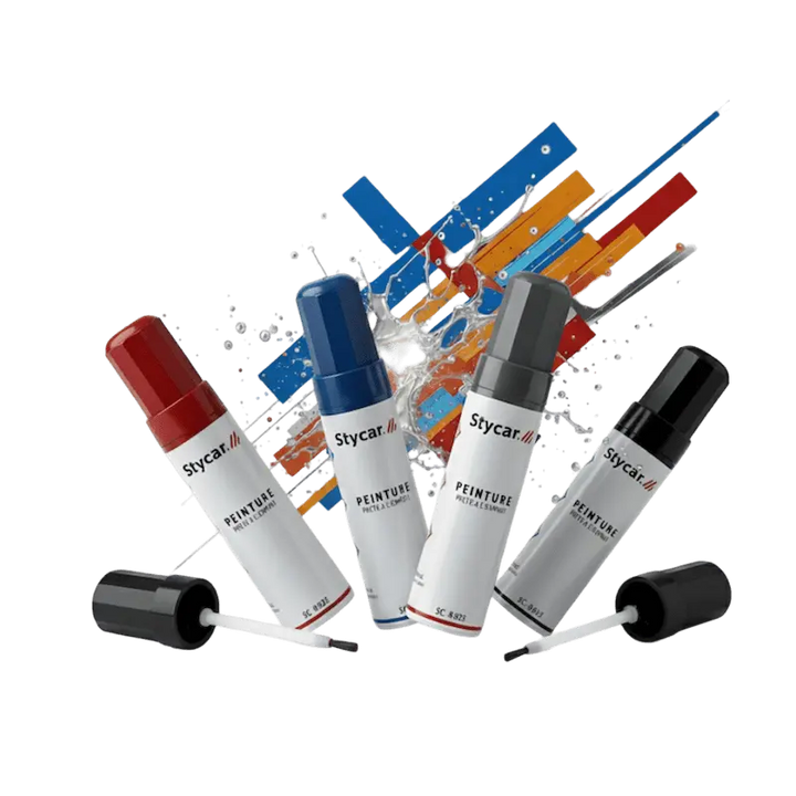 Gamme complète de stylos retouche peinture Stycar pour Fiat : teintes d'origine constructeur disponibles pour tous les modèles listés.