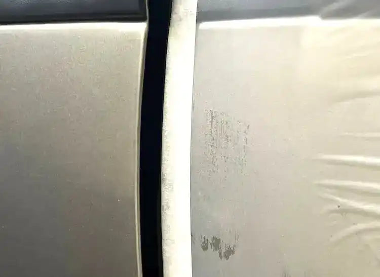 Résultat réparation rayure sur porte Kia après application du stylo retouche peinture Stycar.