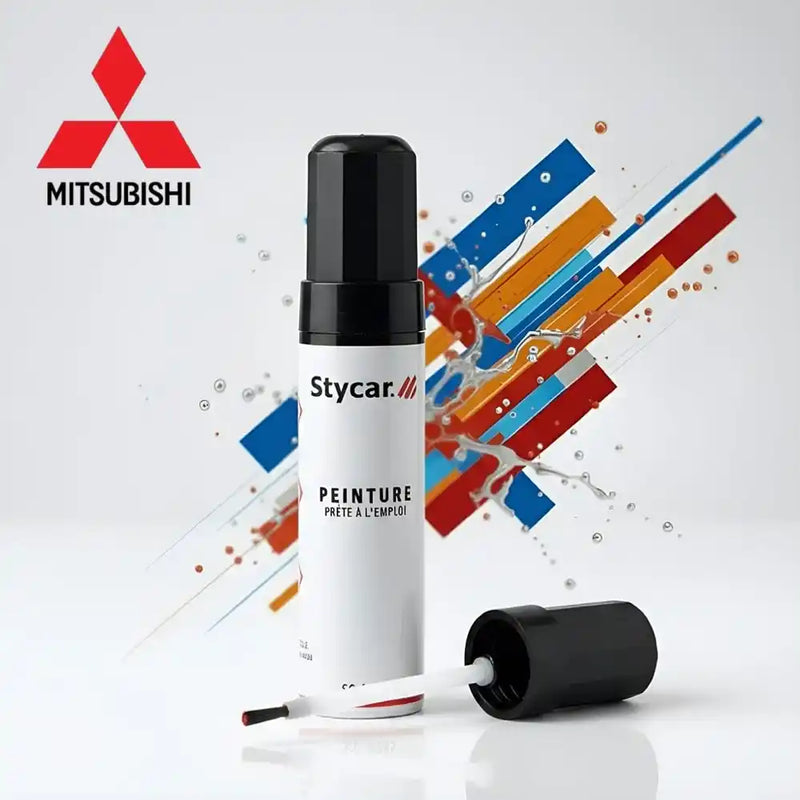 Stylo retouche peinture Mitsubishi Stycar teinte d'origine pour effacer rayures et éclats carrosserie (Choix par code couleur).