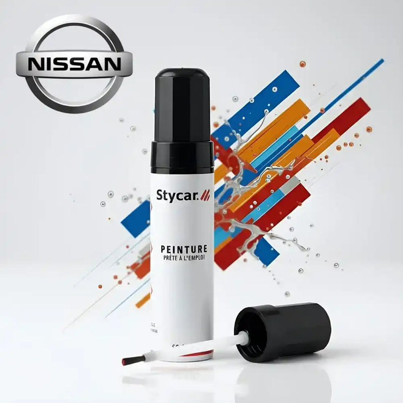 Stylo retouche peinture Nissan Stycar teinte d'origine pour effacer rayures et éclats carrosserie (Choix par code couleur).
