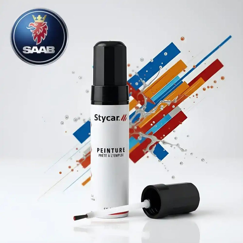 Stylo retouche peinture Saab Stycar teinte d'origine pour effacer rayures et éclats carrosserie (Choix par code couleur).