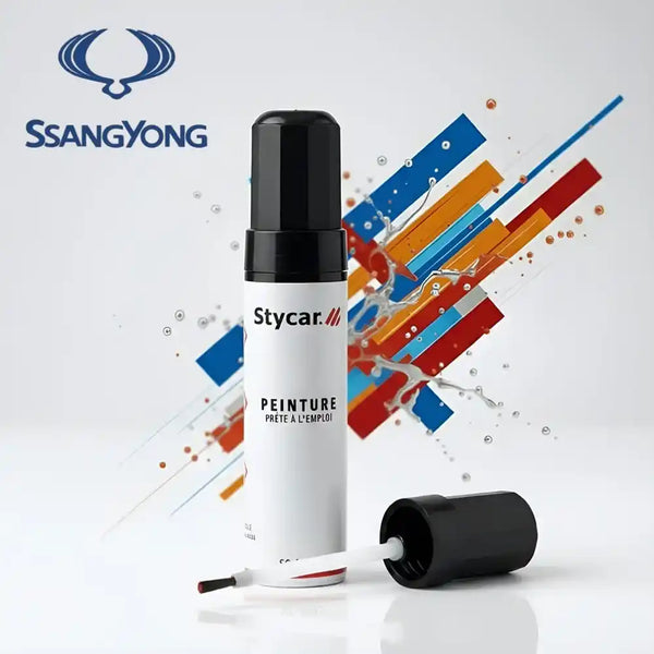 Stylo retouche peinture Ssangyong Stycar teinte d'origine pour effacer rayures et éclats carrosserie (Choix par code couleur).