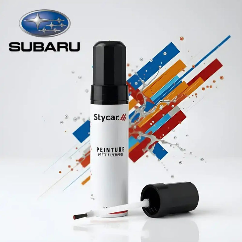 Stylo retouche peinture Subaru Stycar teinte d'origine pour effacer rayures et éclats carrosserie (Choix par code couleur).