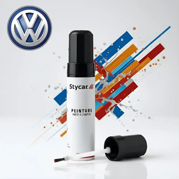 Stylo retouche peinture Volkswagen Stycar teinte d'origine pour effacer rayures et éclats carrosserie (Choix par code couleur).